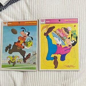 Vintage Disney Goofy Frame-Tray Puzzle Set - Colorful Fun